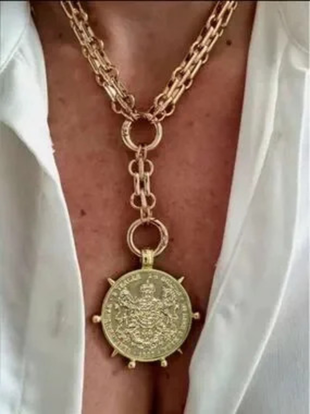 Luxury Vintage Coin Medallion Chunky Necklace